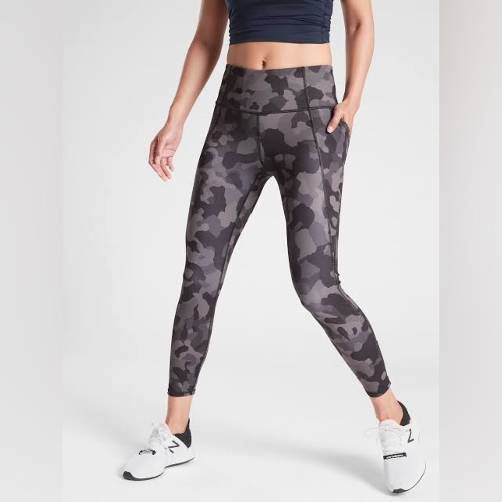 Athleta Camo Leggings in Black and Gray